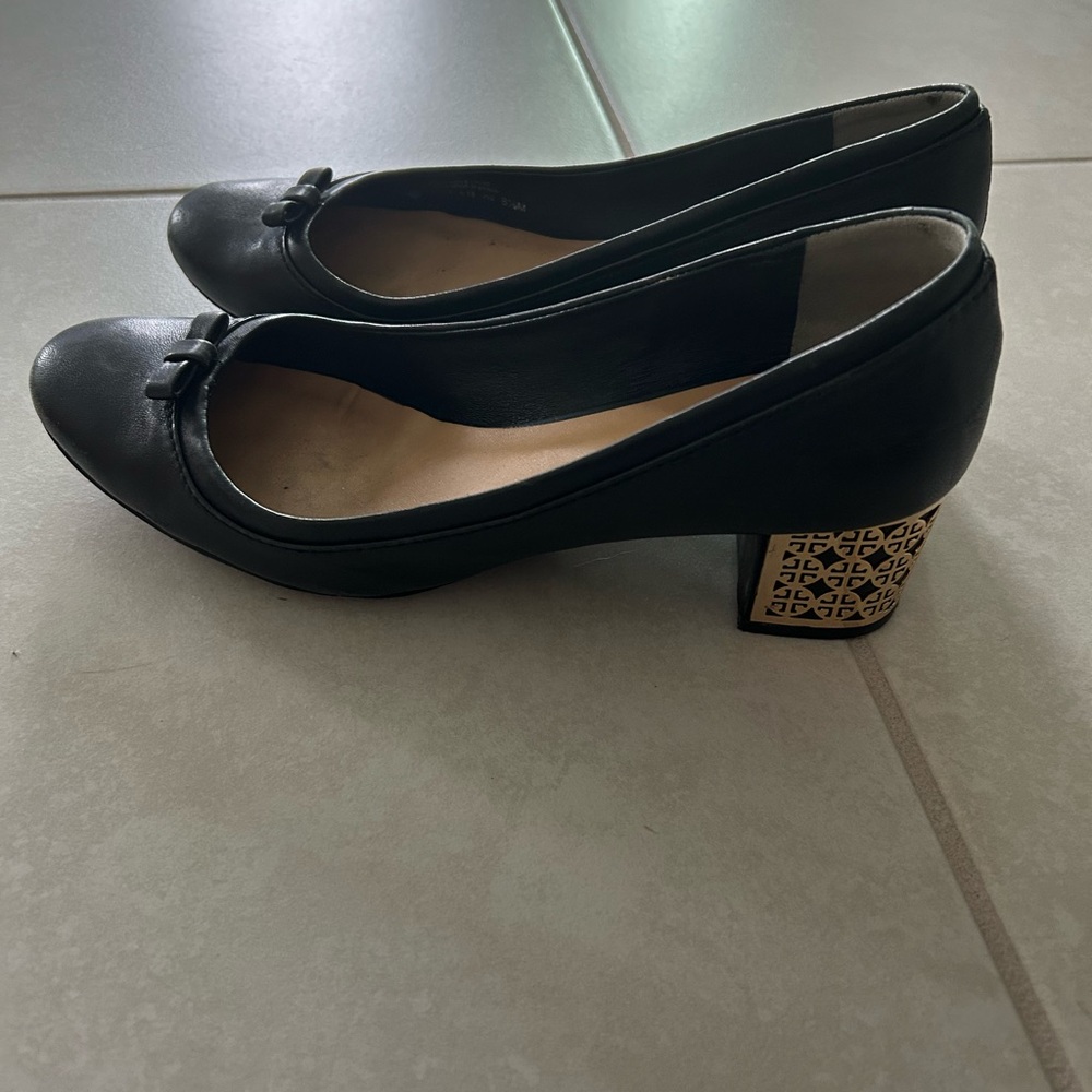 Tory Burch Black Leather Heels